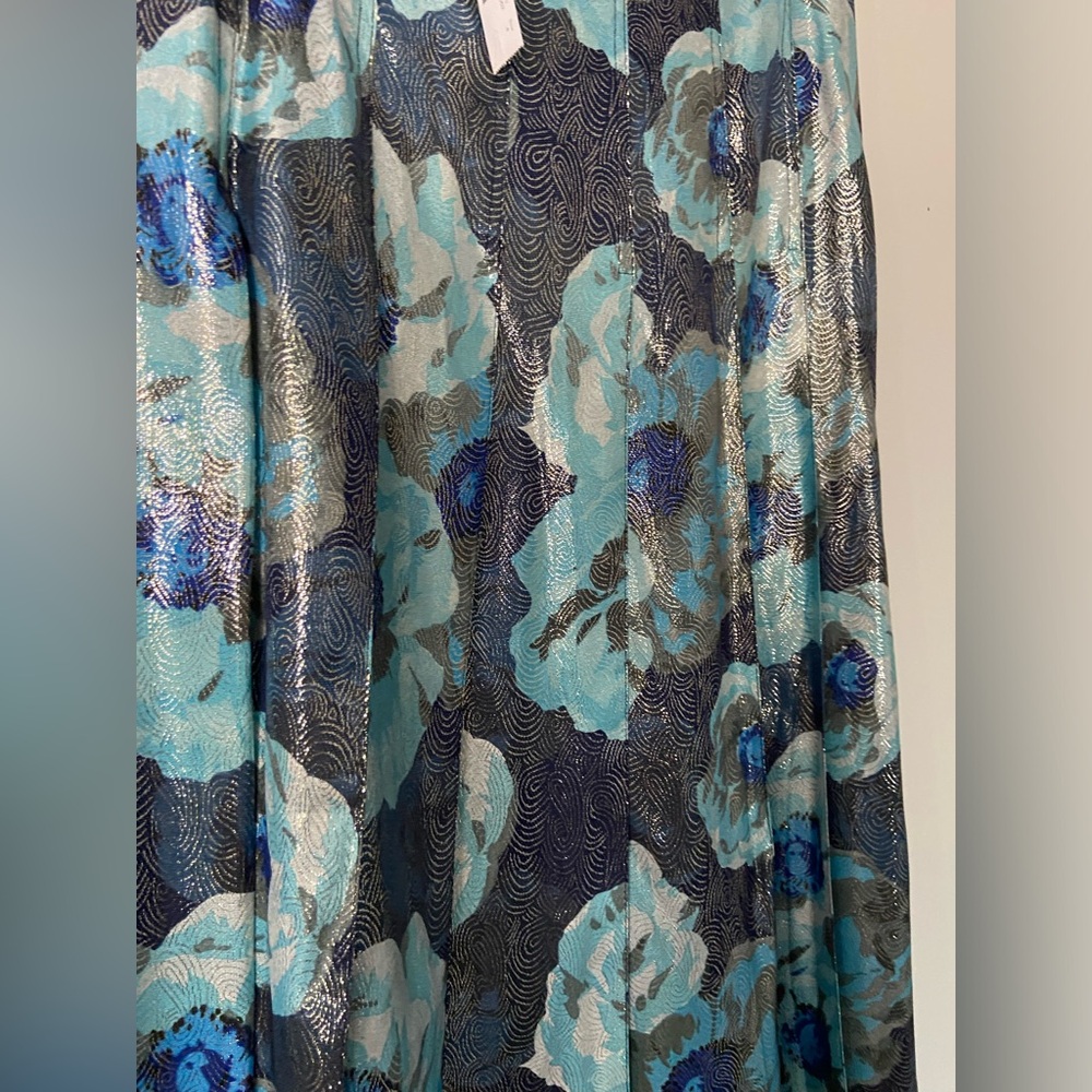 J Crew Floral Metallic Midi Skirt Size 4 NWT! - Picture 4 of 6